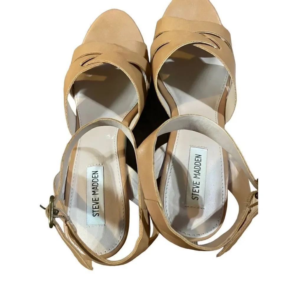 Steve Madden Orlena Tan Wedges size 11‎